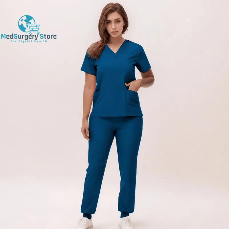 2025 Neue Krankenschwester Uniformen V-Ausschnitt Top Jogger Hose Scrub Sets Chirurgische Arbeitskleidung Zahnarzt Krankenpflege Anzug Krankenhaus Arzt Outfit S21