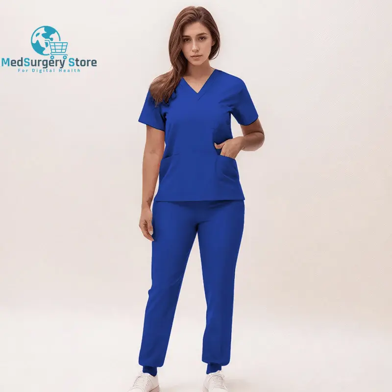 2025 Neue Krankenschwester Uniformen V-Ausschnitt Top Jogger Hose Scrub Sets Chirurgische Arbeitskleidung Zahnarzt Krankenpflege Anzug Krankenhaus Arzt Outfit S21