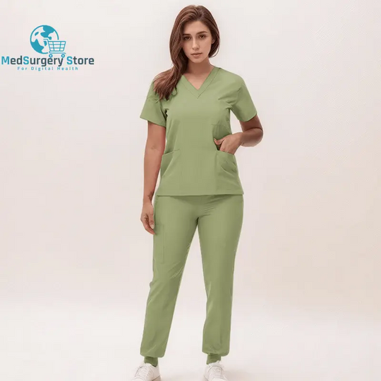 2025 Neue Krankenschwester Uniformen V-Ausschnitt Top Jogger Hose Scrub Sets Chirurgische Arbeitskleidung Zahnarzt Krankenpflege Anzug Krankenhaus Arzt Outfit S21
