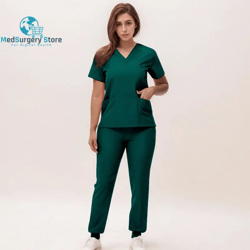2025 Neue Krankenschwester Uniformen V-Ausschnitt Top Jogger Hose Scrub Sets Chirurgische Arbeitskleidung Zahnarzt Krankenpflege Anzug Krankenhaus Arzt Outfit S21