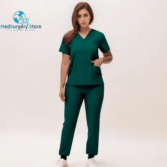 2025 Neue Krankenschwester Uniformen V-Ausschnitt Top Jogger Hose Scrub Sets Chirurgische Arbeitskleidung Zahnarzt Krankenpflege Anzug Krankenhaus Arzt Outfit S21