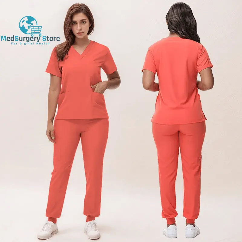 2025 Neue Krankenschwester Uniformen V-Ausschnitt Top Jogger Hose Scrub Sets Chirurgische Arbeitskleidung Zahnarzt Krankenpflege Anzug Krankenhaus Arzt Outfit S21