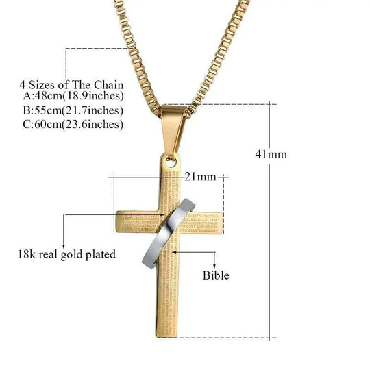 Mode Weibliche Kreuz Anhänger Dropshipping Gold Schwarz Farbe Edelstahl Jesus Kreuz Anhänger Halskette Schmuck für Männer/Frauen