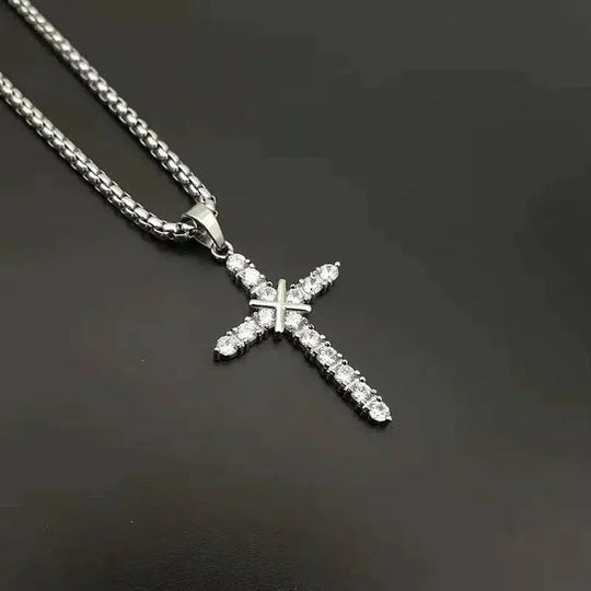 Mode Weibliche Kreuz Anhänger Dropshipping Gold Schwarz Farbe Edelstahl Jesus Kreuz Anhänger Halskette Schmuck für Männer/Frauen