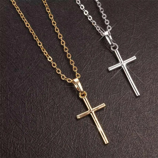 Mode Weibliche Kreuz Anhänger Dropshipping Gold Schwarz Farbe Edelstahl Jesus Kreuz Anhänger Halskette Schmuck für Männer/Frauen
