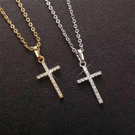 Mode Weibliche Kreuz Anhänger Dropshipping Gold Schwarz Farbe Edelstahl Jesus Kreuz Anhänger Halskette Schmuck für Männer/Frauen