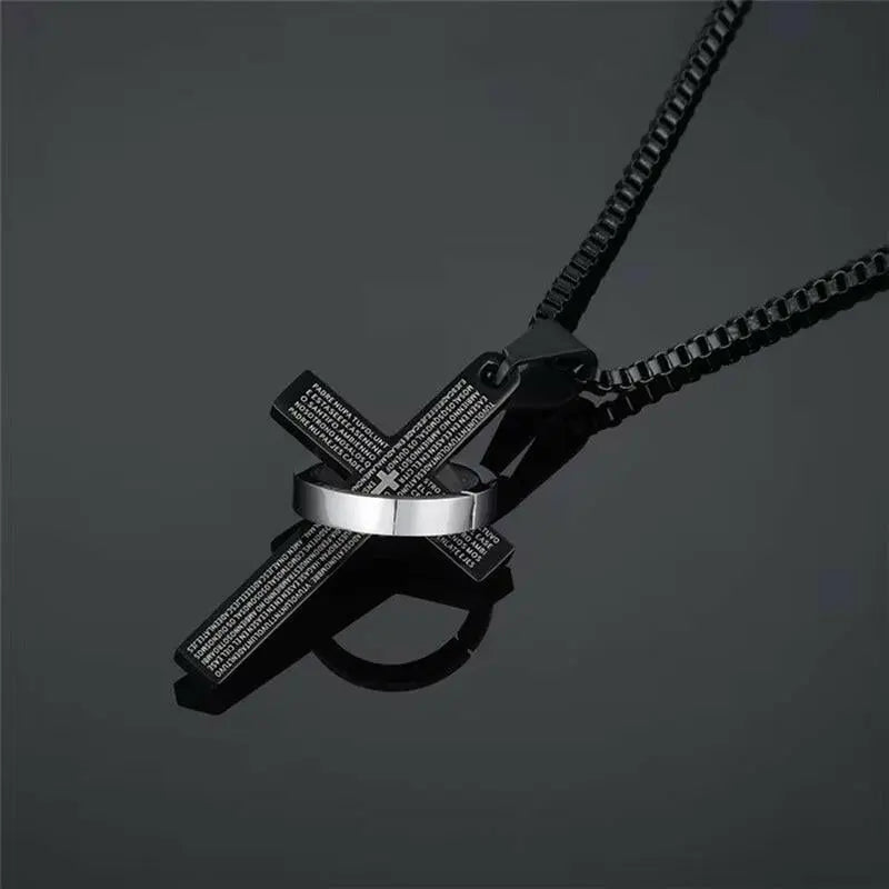 Mode Weibliche Kreuz Anhänger Dropshipping Gold Schwarz Farbe Edelstahl Jesus Kreuz Anhänger Halskette Schmuck für Männer/Frauen