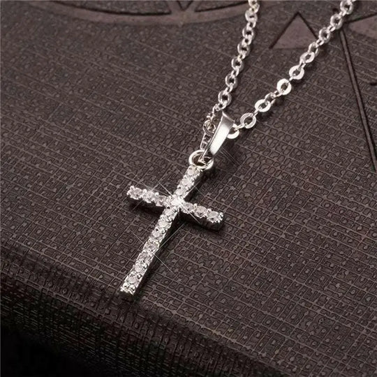 Mode Weibliche Kreuz Anhänger Dropshipping Gold Schwarz Farbe Edelstahl Jesus Kreuz Anhänger Halskette Schmuck für Männer/Frauen