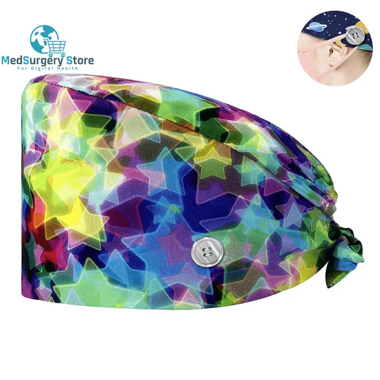 Neue Scrub Krankenschwester Hut Floral Bouffant Cap Mode Multicolour Krankenschwester Scrub Caps Einstellbare Bandage Turban Chirurgische Arzt Krankenschwester Hüte