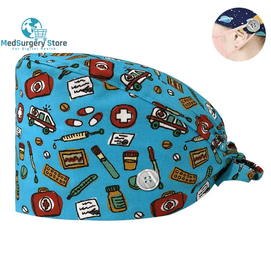 Neue Scrub Krankenschwester Hut Floral Bouffant Cap Mode Multicolour Krankenschwester Scrub Caps Einstellbare Bandage Turban Chirurgische Arzt Krankenschwester Hüte