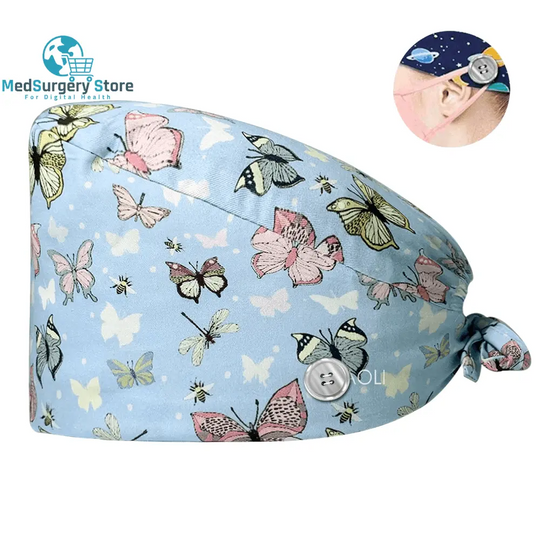 Neue Scrub Krankenschwester Hut Floral Bouffant Cap Mode Multicolour Krankenschwester Scrub Caps Einstellbare Bandage Turban Chirurgische Arzt Krankenschwester Hüte