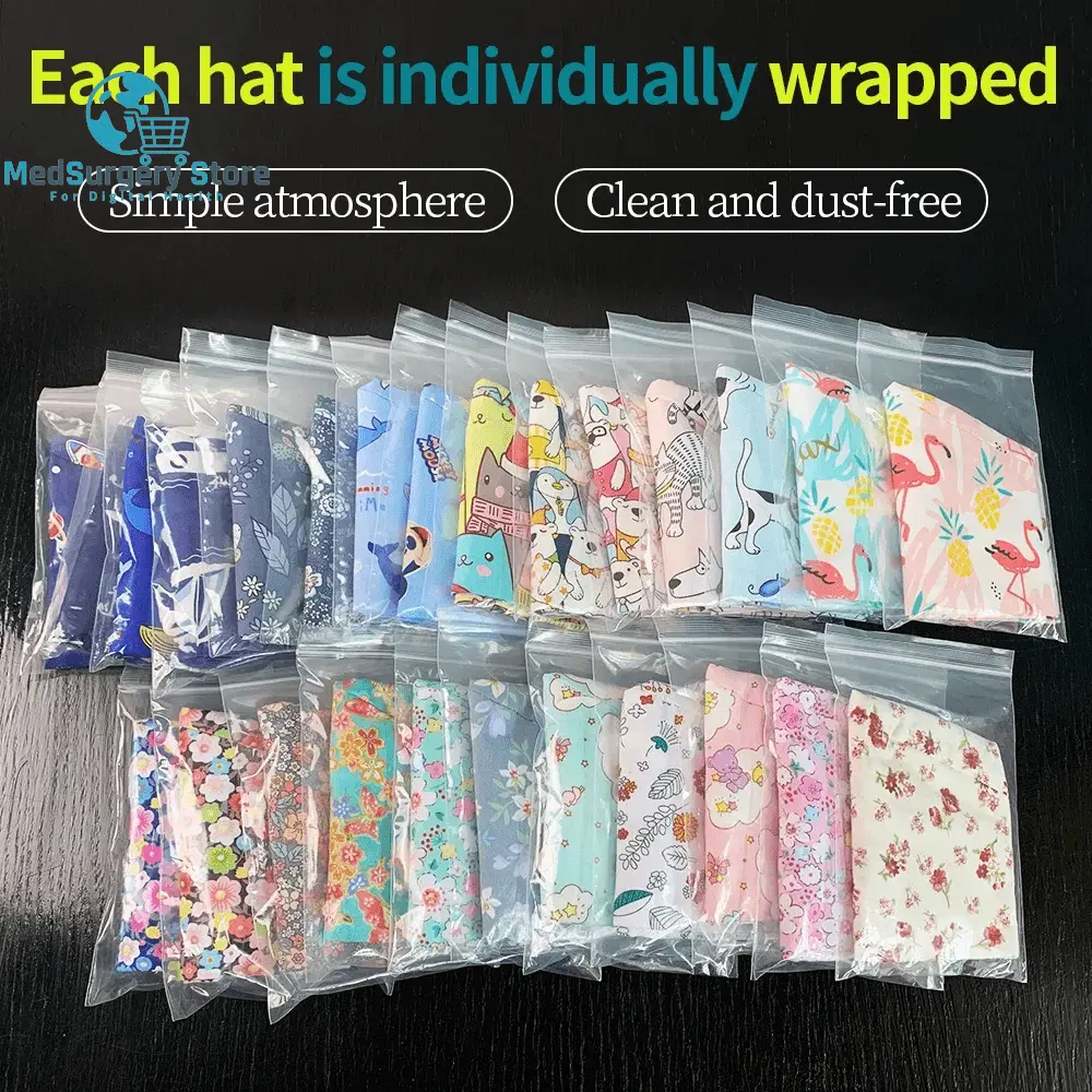 Neue Scrub Krankenschwester Hut Floral Bouffant Cap Mode Multicolour Krankenschwester Scrub Caps Einstellbare Bandage Turban Chirurgische Arzt Krankenschwester Hüte