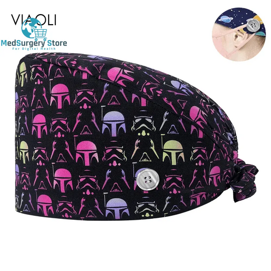 Neue Scrub Krankenschwester Hut Floral Bouffant Cap Mode Multicolour Krankenschwester Scrub Caps Einstellbare Bandage Turban Chirurgische Arzt Krankenschwester Hüte