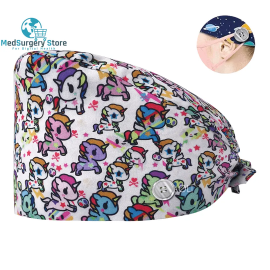 Neue Scrub Krankenschwester Hut Floral Bouffant Cap Mode Multicolour Krankenschwester Scrub Caps Einstellbare Bandage Turban Chirurgische Arzt Krankenschwester Hüte