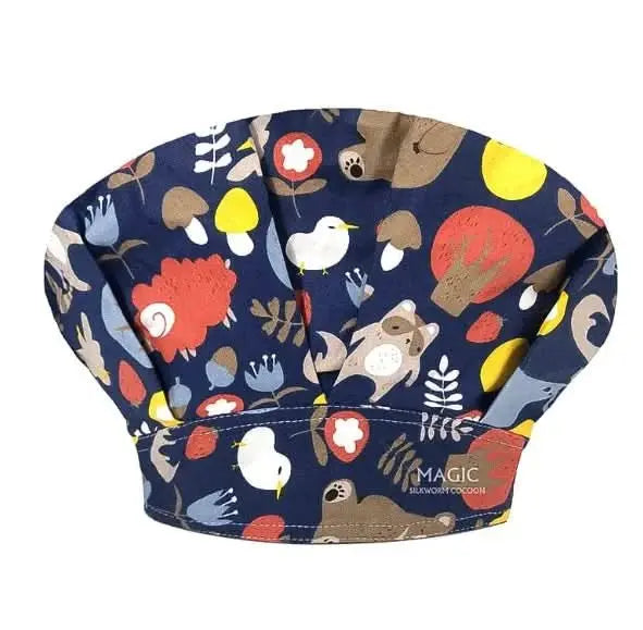 🧢Baumwoll-Unisex-Chirurgenmütze - lustiger Tierdruck | verstellbar, atmungsaktiv und professionell.