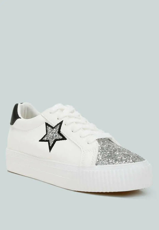 Merida Chunky Glitter - Urban Sneakers mit Metallic-Stern und Plateau.