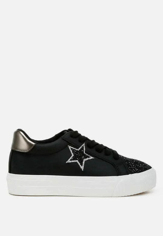 Merida Chunky Glitter - Urban Sneakers mit Metallic-Stern und Plateau.