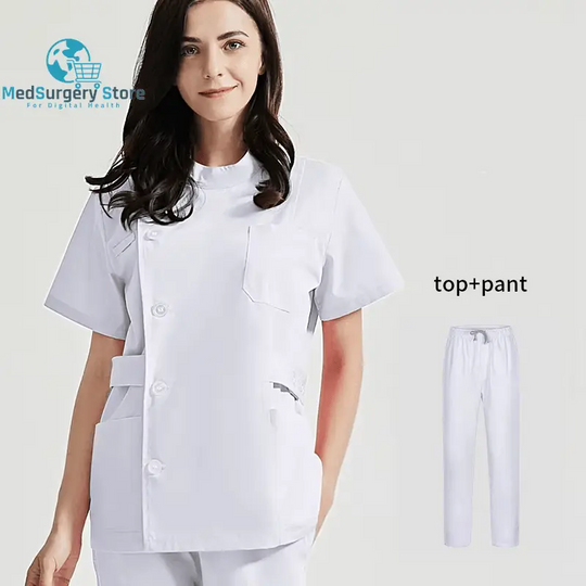Niaahinn Gesundheitsdienste Scrubs Set Uniformen V-Ausschnitt Schönheitssalon Arbeit Uniform Frauen Sets Tierpflege Institution Scrubs Mantel