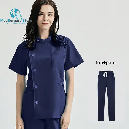 Niaahinn Gesundheitsdienste Scrubs Set Uniformen V-Ausschnitt Schönheitssalon Arbeit Uniform Frauen Sets Tierpflege Institution Scrubs Mantel