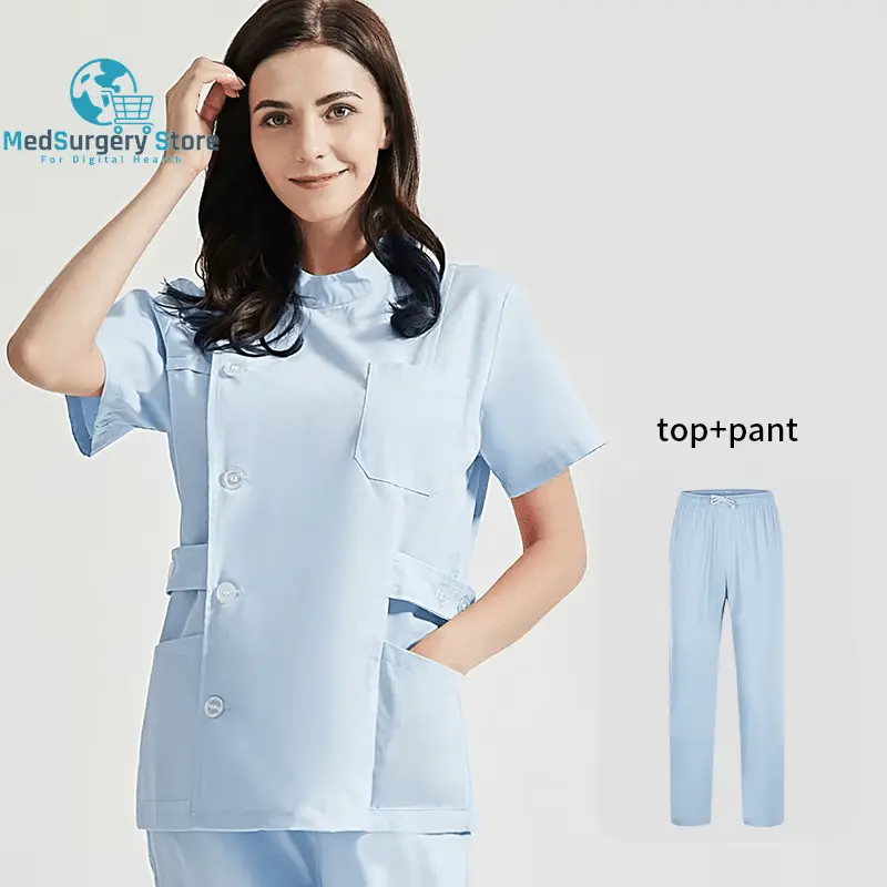 Niaahinn Gesundheitsdienste Scrubs Set Uniformen V-Ausschnitt Schönheitssalon Arbeit Uniform Frauen Sets Tierpflege Institution Scrubs Mantel