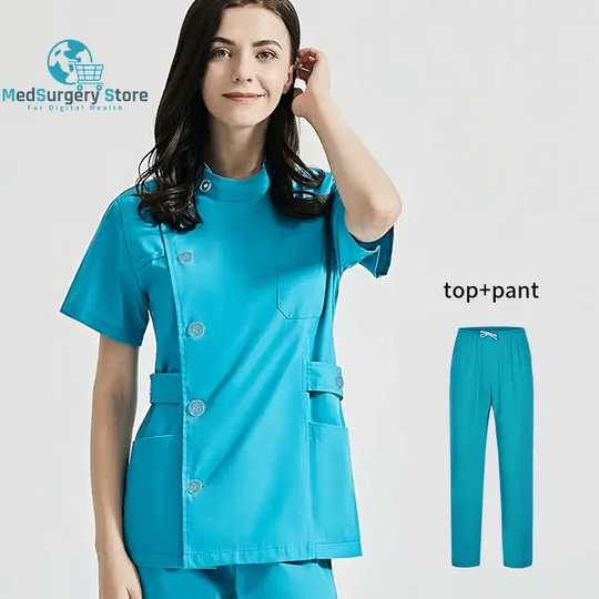 Niaahinn Gesundheitsdienste Scrubs Set Uniformen V-Ausschnitt Schönheitssalon Arbeit Uniform Frauen Sets Tierpflege Institution Scrubs Mantel
