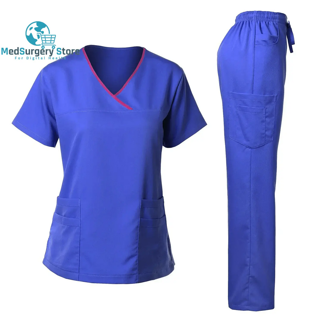 Hohe Qualität Chirurgische Uniform Frau Krankenhaus Klinische Schönheitssalon Spa Tops und Hosen Medizinische Frauen Krankenpflege Scrub Uniformen Sets
