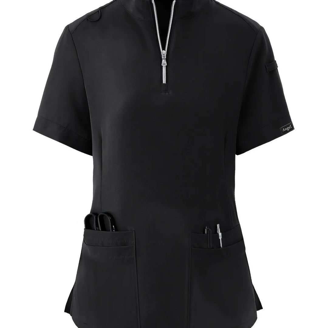 Stretchy Comfort Nurse Top - Weich, atmungsaktiv, Reißverschluss vorne, kurze Ärmel, entspannte Passform Gesundheitsversorgung Uniform für Frauen - Ideal für medizinische FachkräfteMedSurgery Store For Digital HealthMedSurgery Store For Digital Health601099564070018 - Schwarz - S(4)SchwarzS(4)Stretchy Comfort Nurse Top - Weich, atmungsaktiv, Reißverschluss vorne, kurze Ärmel, entspannte Passform Gesundheitsversorgung Uniform für Frauen - Ideal für medizinische Fachkräfte