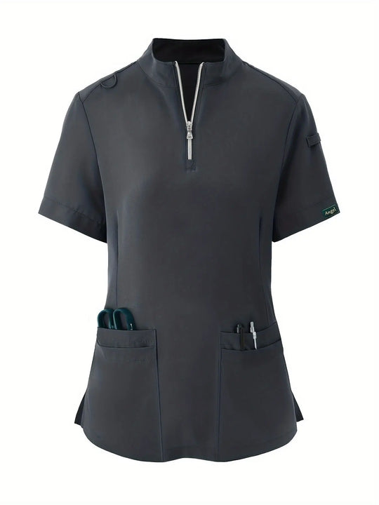 Stretchy Comfort Nurse Top - Weich, atmungsaktiv, Reißverschluss vorne, kurze Ärmel, entspannte Passform Gesundheitsversorgung Uniform für Frauen - Ideal für medizinische FachkräfteMedSurgery Store For Digital HealthMedSurgery Store For Digital Health601099564070018 - Marineblau - S(4)MarineblauS(4)Stretchy Comfort Nurse Top - Weich, atmungsaktiv, Reißverschluss vorne, kurze Ärmel, entspannte Passform Gesundheitsversorgung Uniform für Frauen - Ideal für medizinische Fachkräfte
