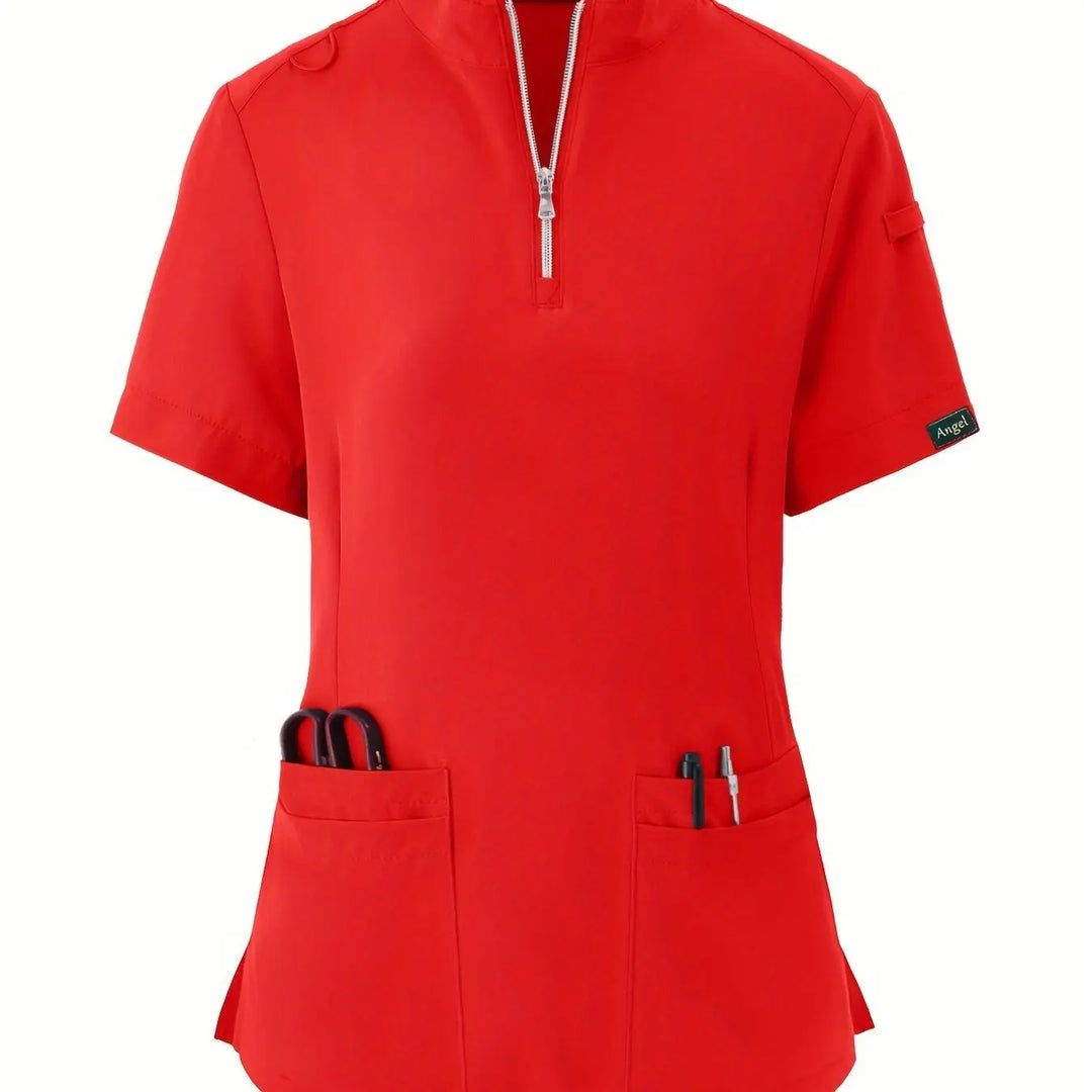 Stretchy Comfort Nurse Top - Weich, atmungsaktiv, Reißverschluss vorne, kurze Ärmel, entspannte Passform Gesundheitspflege Uniform für Frauen - Ideal für medizinische FachkräfteMedSurgery Store For Digital HealthMedSurgery Store For Digital Health601099564070018 - Wassermelone Rot - S(4)Wassermelone RotS(4)Stretchy Comfort Nurse Top - Weich, atmungsaktiv, Reißverschluss vorne, kurze Ärmel, entspannte Passform Gesundheitspflege Uniform für Frauen - Ideal für medizinische Fachkräfte