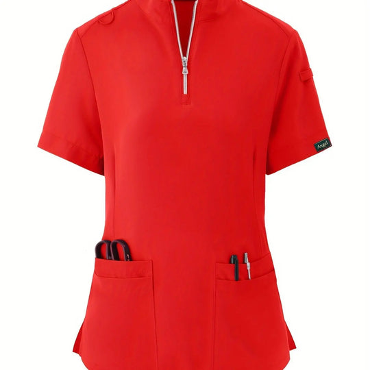 Stretchy Comfort Nurse Top - Weich, atmungsaktiv, Reißverschluss vorne, kurze Ärmel, entspannte Passform Gesundheitspflege Uniform für Frauen - Ideal für medizinische FachkräfteMedSurgery Store For Digital HealthMedSurgery Store For Digital Health601099564070018 - Wassermelone Rot - S(4)Wassermelone RotS(4)Stretchy Comfort Nurse Top - Weich, atmungsaktiv, Reißverschluss vorne, kurze Ärmel, entspannte Passform Gesundheitspflege Uniform für Frauen - Ideal für medizinische Fachkräfte