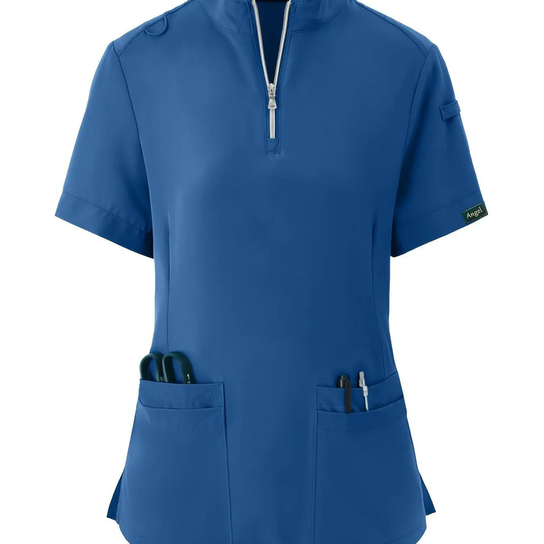 Stretchy Comfort Nurse Top - Weich, atmungsaktiv, Reißverschluss vorne, kurze Ärmel, entspannte Passform Gesundheitsversorgung Uniform für Frauen - Ideal für medizinische FachkräfteMedSurgery Store For Digital HealthMedSurgery Store For Digital Health601099564070018 - Peacock Blue - S(4)Peacock BlueS(4)Stretchy Comfort Nurse Top - Weich, atmungsaktiv, Reißverschluss vorne, kurze Ärmel, entspannte Passform Gesundheitsversorgung Uniform für Frauen - Ideal für medizinische Fachkräfte