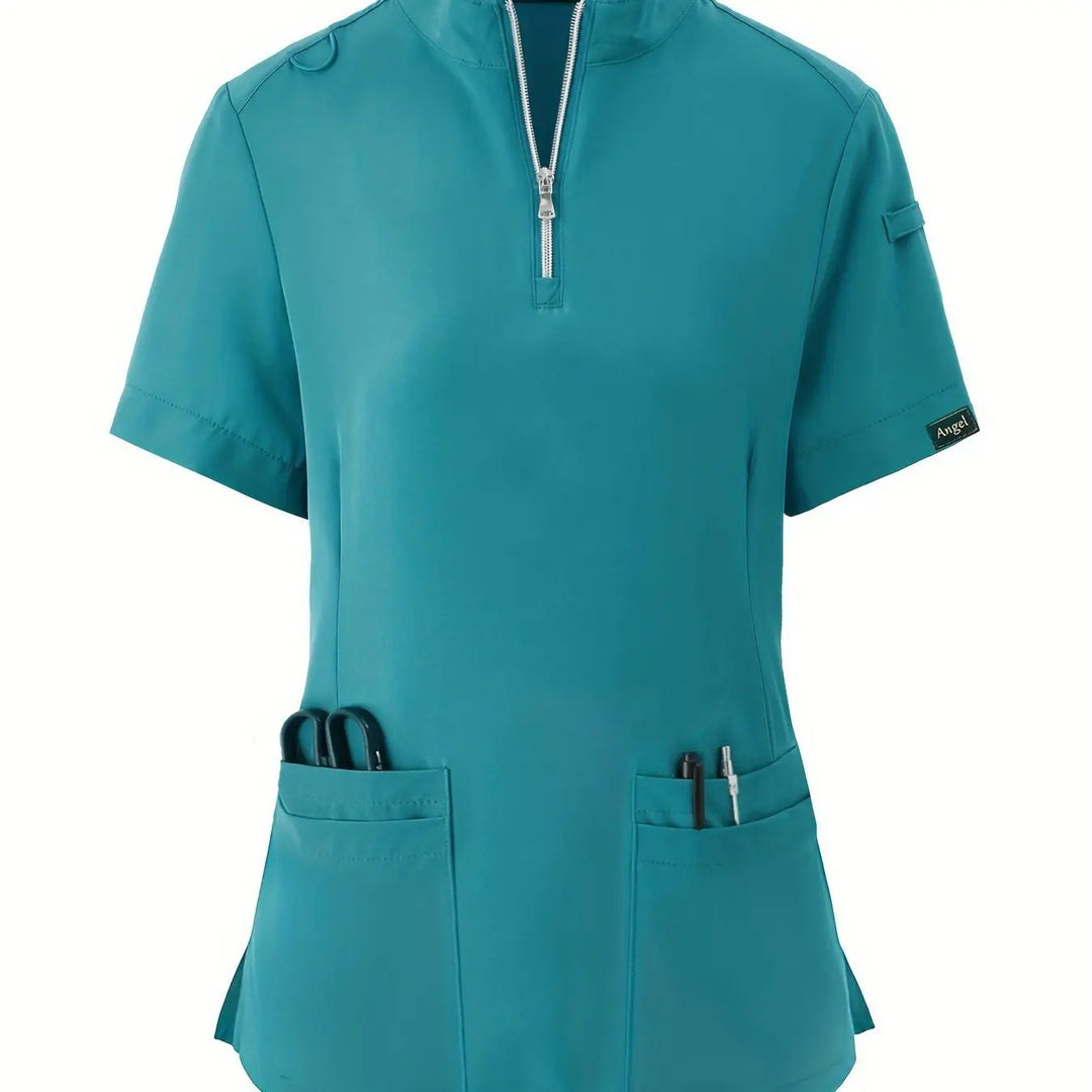 Stretchy Comfort Nurse Top - Weich, atmungsaktiv, Reißverschluss vorne, kurze Ärmel, entspannte Passform Gesundheitspflege Uniform für Frauen - Ideal für medizinische FachkräfteMedSurgery Store For Digital HealthMedSurgery Store For Digital Health601099564070018 - Malachite Green - S(4)Malachite GreenS(4)Stretchy Comfort Nurse Top - Weich, atmungsaktiv, Reißverschluss vorne, kurze Ärmel, entspannte Passform Gesundheitspflege Uniform für Frauen - Ideal für medizinische Fachkräfte