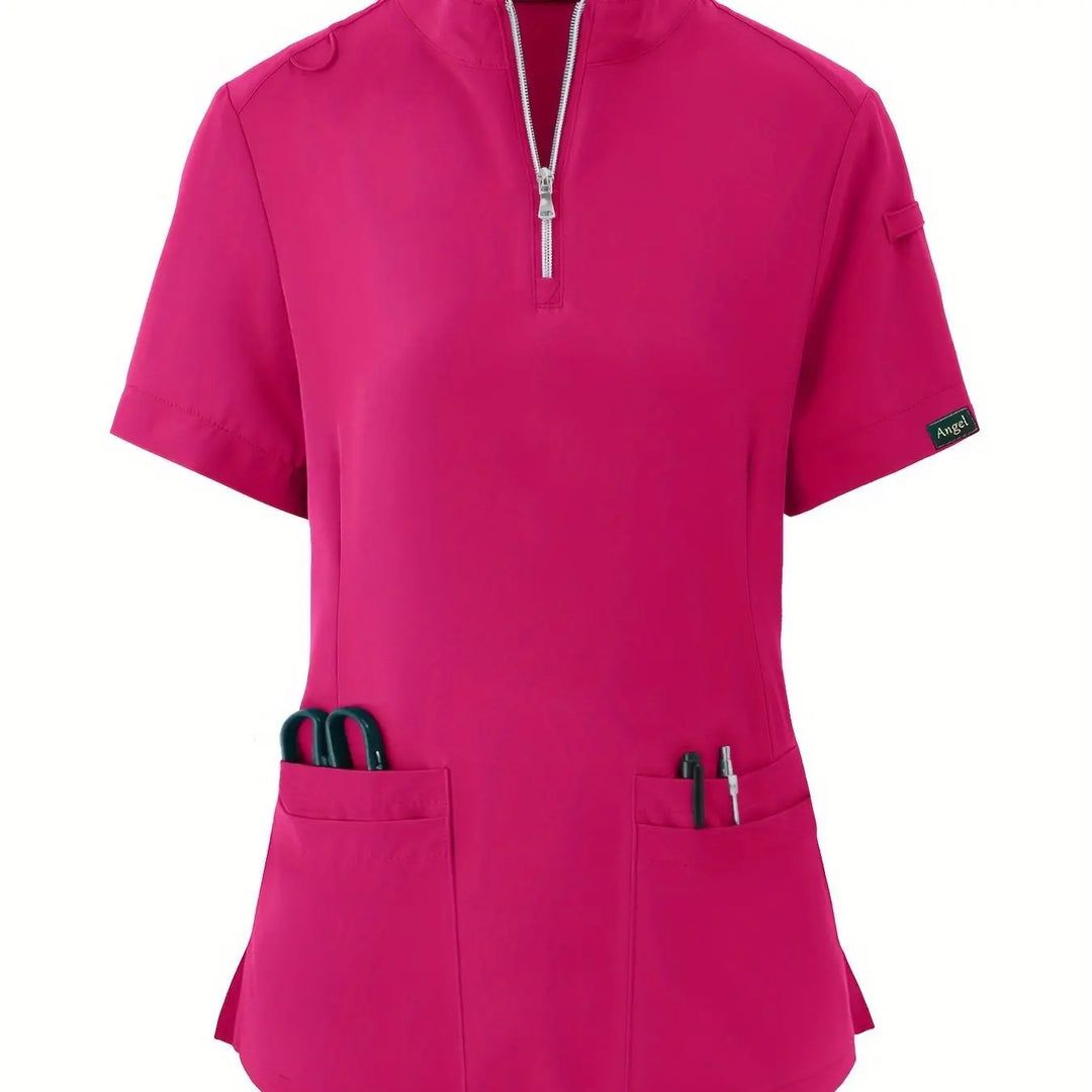 Stretchy Comfort Nurse Top - Weich, atmungsaktiv, Reißverschluss vorne, kurze Ärmel, entspannte Passform Gesundheitsversorgung Uniform für Frauen - Ideal für medizinische FachkräfteMedSurgery Store For Digital HealthMedSurgery Store For Digital Health601099564070018 - Rose Red - S(4)Rose RedS(4)Stretchy Comfort Nurse Top - Weich, atmungsaktiv, Reißverschluss vorne, kurze Ärmel, entspannte Passform Gesundheitsversorgung Uniform für Frauen - Ideal für medizinische Fachkräfte