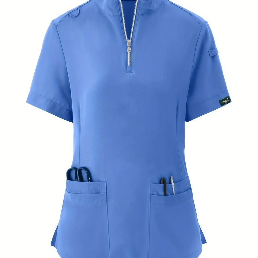 Stretchy Comfort Nurse Top - Weich, atmungsaktiv, Reißverschluss vorne, kurze Ärmel, entspannte Passform Gesundheitsversorgung Uniform für Frauen - Ideal für medizinische FachkräfteMedSurgery Store For Digital HealthMedSurgery Store For Digital Health601099564070018 - Hellblau - S(4)HellblauS(4)Stretchy Comfort Nurse Top - Weich, atmungsaktiv, Reißverschluss vorne, kurze Ärmel, entspannte Passform Gesundheitsversorgung Uniform für Frauen - Ideal für medizinische Fachkräfte