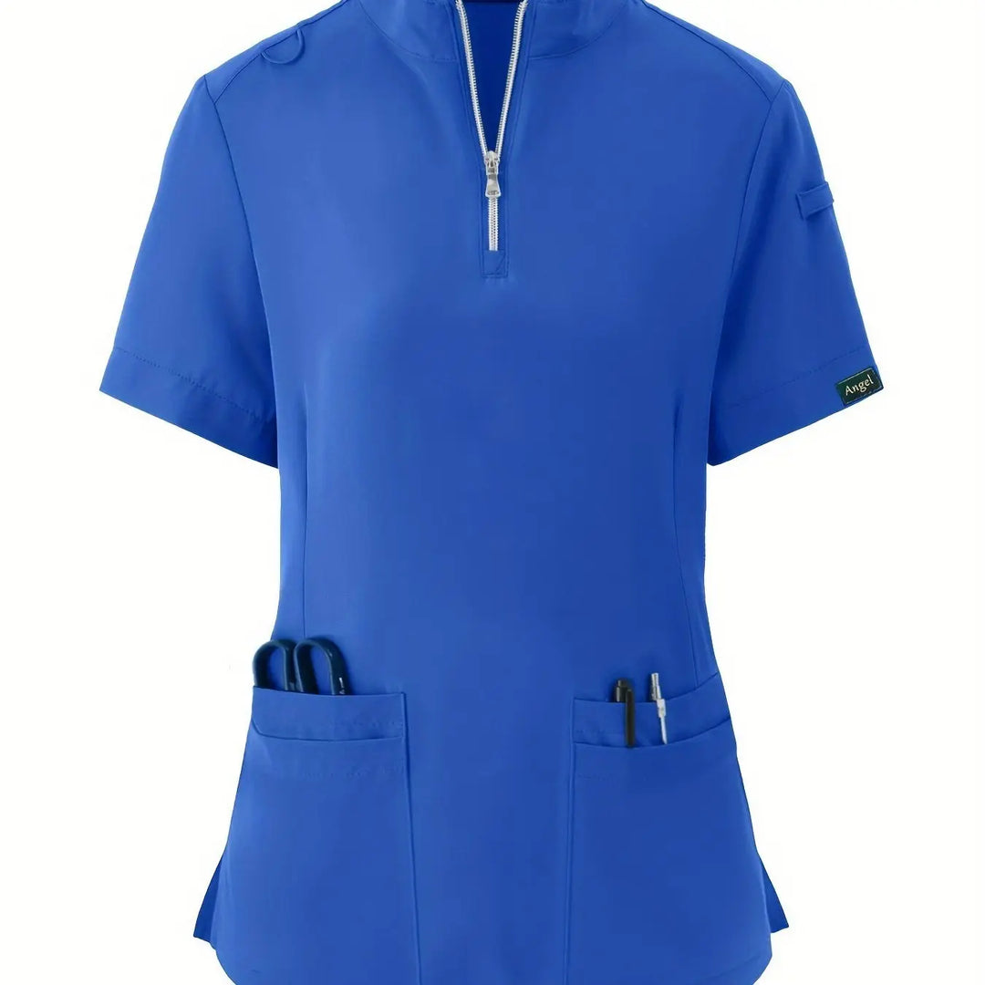Stretchy Comfort Nurse Top - Weich, atmungsaktiv, Reißverschluss vorne, kurze Ärmel, entspannte Passform Gesundheitsversorgung Uniform für Frauen - Ideal für medizinische FachkräfteMedSurgery Store For Digital HealthMedSurgery Store For Digital Health601099564070018 - Vibrant Blue - S(4)Vibrant BlueS(4)Stretchy Comfort Nurse Top - Weich, atmungsaktiv, Reißverschluss vorne, kurze Ärmel, entspannte Passform Gesundheitsversorgung Uniform für Frauen - Ideal für medizinische Fachkräfte