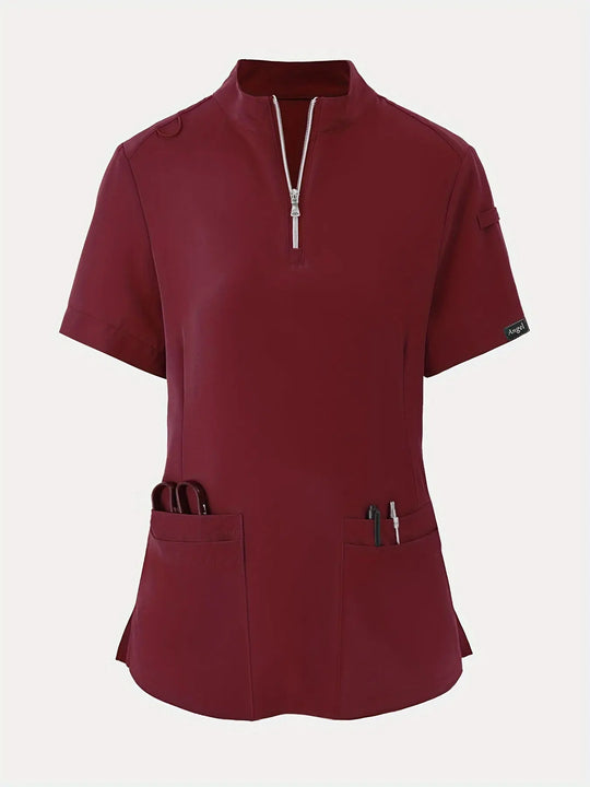 Stretchy Comfort Nurse Top - Weich, atmungsaktiv, Reißverschluss vorne, kurze Ärmel, entspannte Passform Gesundheitsversorgung Uniform für Frauen - Ideal für medizinische FachkräfteMedSurgery Store For Digital HealthMedSurgery Store For Digital Health601099564070018 - Marineblau - S(4)MarineblauS(4)Stretchy Comfort Nurse Top - Weich, atmungsaktiv, Reißverschluss vorne, kurze Ärmel, entspannte Passform Gesundheitsversorgung Uniform für Frauen - Ideal für medizinische Fachkräfte