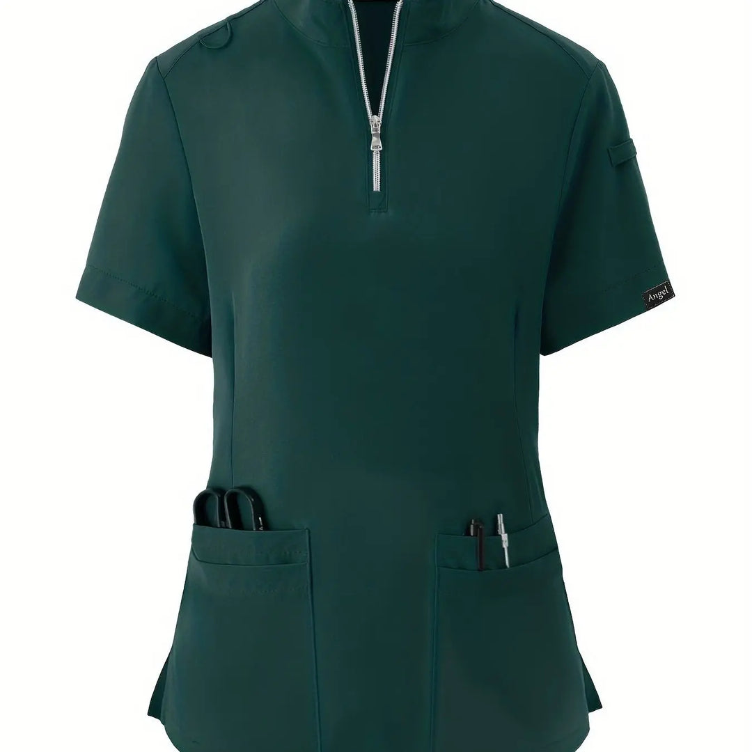 Stretchy Comfort Nurse Top - Weich, atmungsaktiv, Reißverschluss vorne, kurze Ärmel, entspannte Passform Gesundheitsversorgung Uniform für Frauen - Ideal für medizinische FachkräfteMedSurgery Store For Digital HealthMedSurgery Store For Digital Health601099564070018 - Dunkelgrün - S(4)DunkelgrünS(4)Stretchy Comfort Nurse Top - Weich, atmungsaktiv, Reißverschluss vorne, kurze Ärmel, entspannte Passform Gesundheitsversorgung Uniform für Frauen - Ideal für medizinische Fachkräfte
