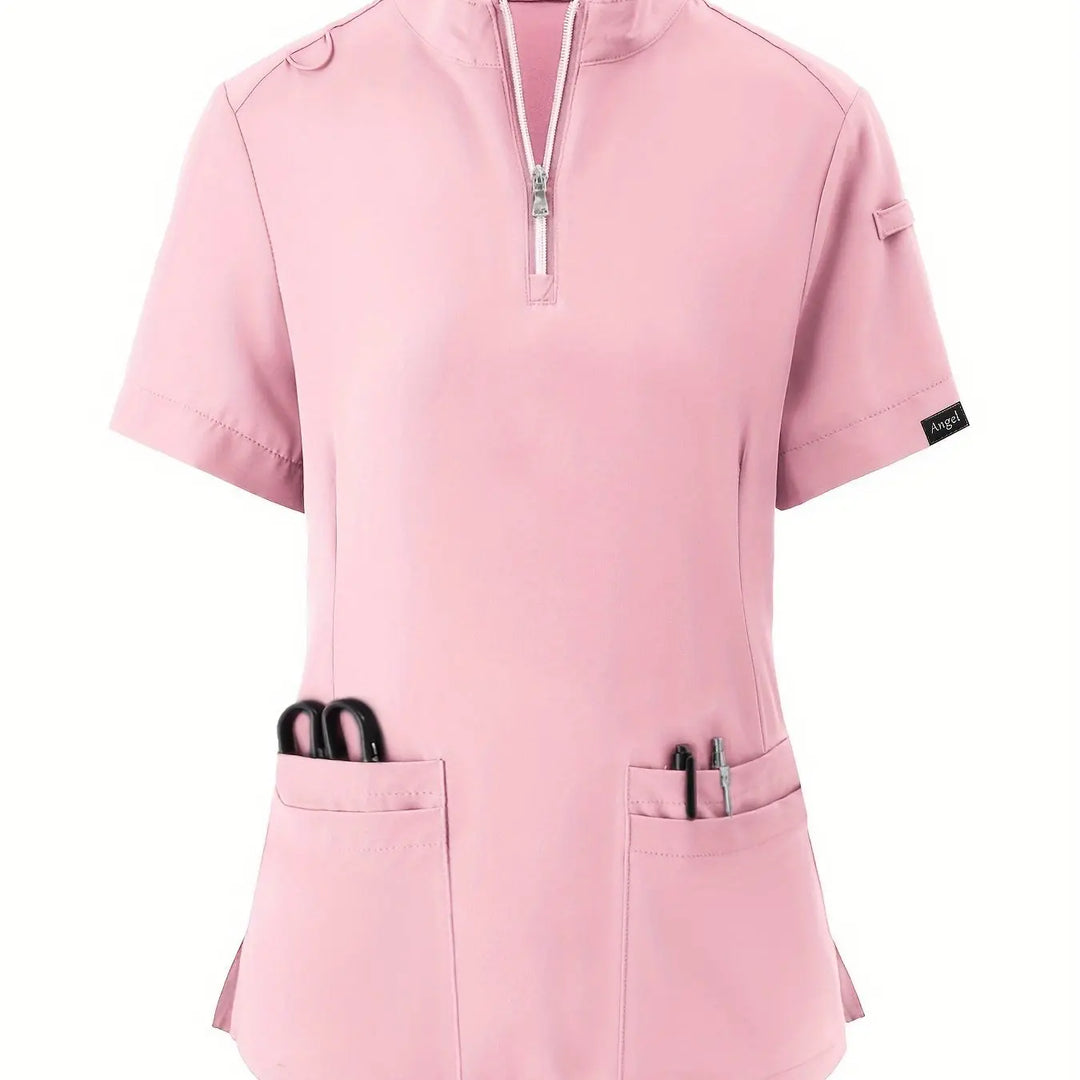 Stretchy Comfort Nurse Top - Weich, atmungsaktiv, Reißverschluss vorne, kurze Ärmel, entspannte Passform Gesundheitsversorgung Uniform für Frauen - Ideal für medizinische FachkräfteMedSurgery Store For Digital HealthMedSurgery Store For Digital Health601099564070018 - Farbe Rosa - S(4)Farbe RosaS(4)Stretchy Comfort Nurse Top - Weich, atmungsaktiv, Reißverschluss vorne, kurze Ärmel, entspannte Passform Gesundheitsversorgung Uniform für Frauen - Ideal für medizinische Fachkräfte