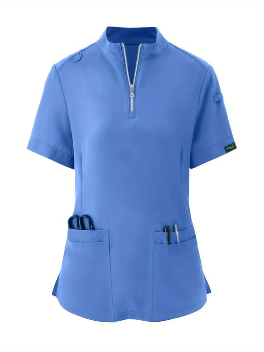 Stretchy Comfort Nurse Top - Weich, atmungsaktiv, Reißverschluss vorne, kurze Ärmel, entspannte Passform Gesundheitsversorgung Uniform für Frauen - Ideal für medizinische FachkräfteMedSurgery Store For Digital HealthMedSurgery Store For Digital Health601099564070018 - Marineblau - S(4)MarineblauS(4)Stretchy Comfort Nurse Top - Weich, atmungsaktiv, Reißverschluss vorne, kurze Ärmel, entspannte Passform Gesundheitsversorgung Uniform für Frauen - Ideal für medizinische Fachkräfte