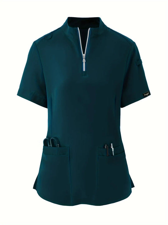 Stretchy Comfort Nurse Top - Weich, atmungsaktiv, Reißverschluss vorne, kurze Ärmel, entspannte Passform Gesundheitsversorgung Uniform für Frauen - Ideal für medizinische FachkräfteMedSurgery Store For Digital HealthMedSurgery Store For Digital Health601099564070018 - Marineblau - S(4)MarineblauS(4)Stretchy Comfort Nurse Top - Weich, atmungsaktiv, Reißverschluss vorne, kurze Ärmel, entspannte Passform Gesundheitsversorgung Uniform für Frauen - Ideal für medizinische Fachkräfte