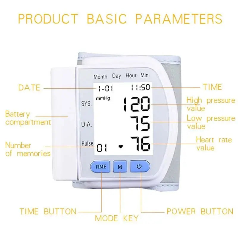 Digital Health Sphygmomanometer, BP Medical Sphygmomanometer, Handgelenk-Manschette, Digital Blood Pressure Monitor, Pulse & Heart Rate Meterodsers - fulfillment - serviceMedSurgery Store For Digital Health1005009640548799 - WHITWhiteDigital Health Sphygmomanometer, BP Medical Sphygmomanometer, Handgelenk-Manschette, Digital Blood Pressure Monitor, Pulse & Heart Rate Meter