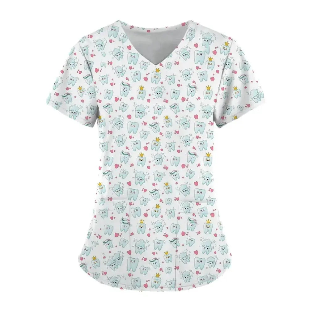 Zähne drucken Scrub Tops für Frauen, Zahnarzt Arbeit Uniform, Frauen Scrubs, Krankenhaus Scrubs, 2024dsers - fulfillment - serviceMedSurgery Store For Digital Health1005007655720100 - HSC04J202403197 - XSHSC04J202403197XTooth Print Scrub Tops für Frauen, Zahnarzt Arbeit Uniform, Frauen Scrubs, Frauen Scrubs, Krankenhaus Scrubs, 2024