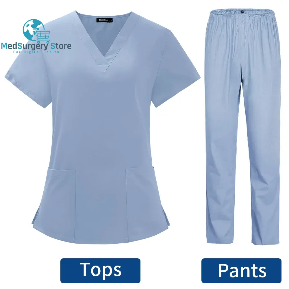 Pet Grooming Arzt Uniformen Non-Sticky Hair Krankenschwester Frauen dünn und leicht Stoff medizinische Kleidung für Sommer klinische Uniform Frau
