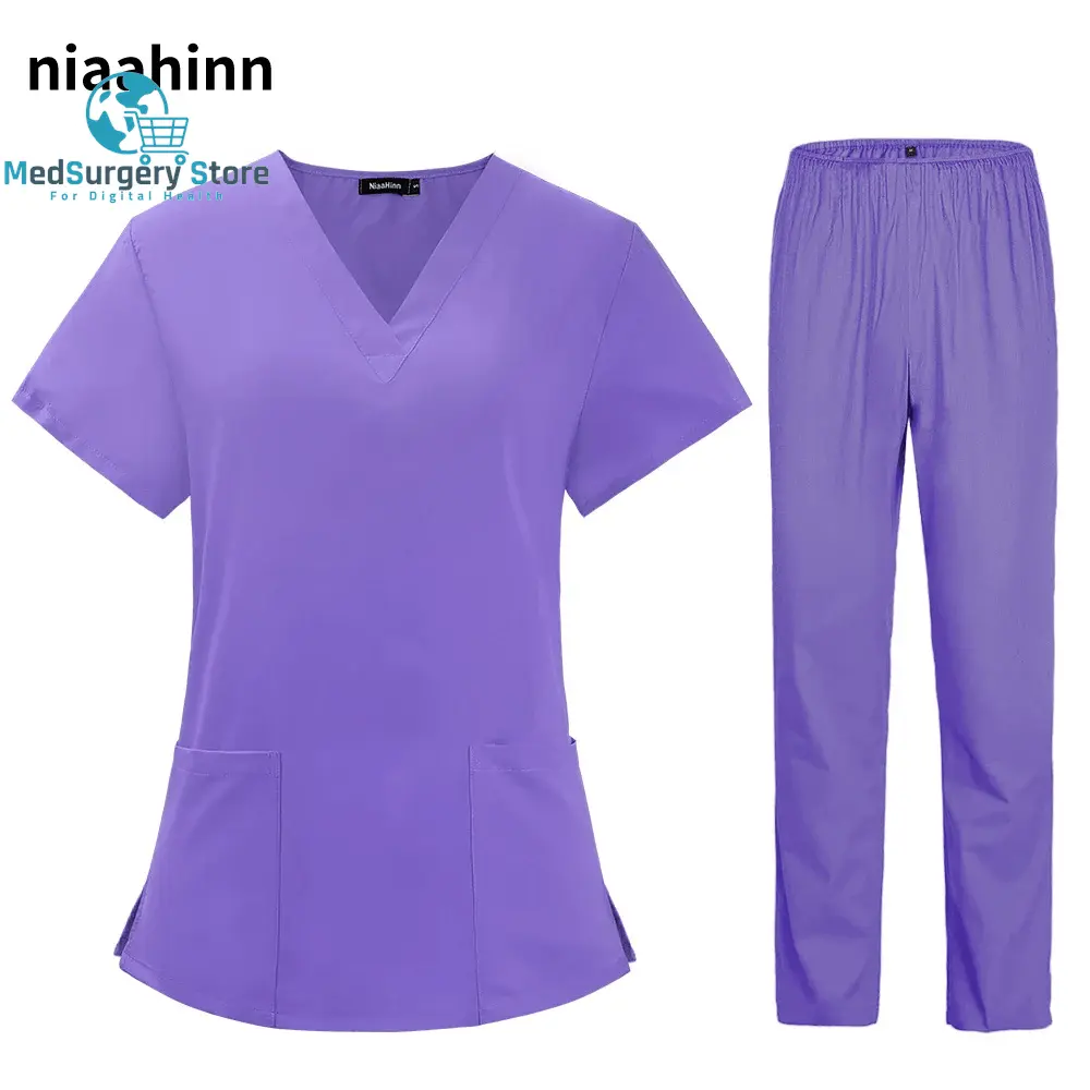 Pet Grooming Arzt Uniformen Non-Sticky Hair Krankenschwester Frauen dünn und leicht Stoff medizinische Kleidung für Sommer klinische Uniform Frau