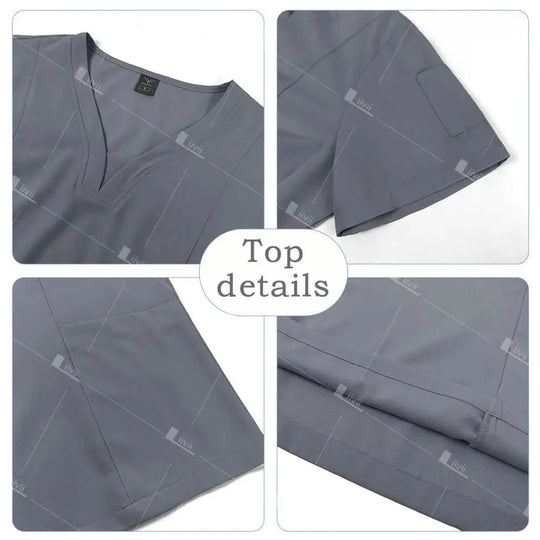 HTTHDD Premium Chirurgische OP-Kleidung - Atmungsaktive Unisex-Kleidung mit Taschen.