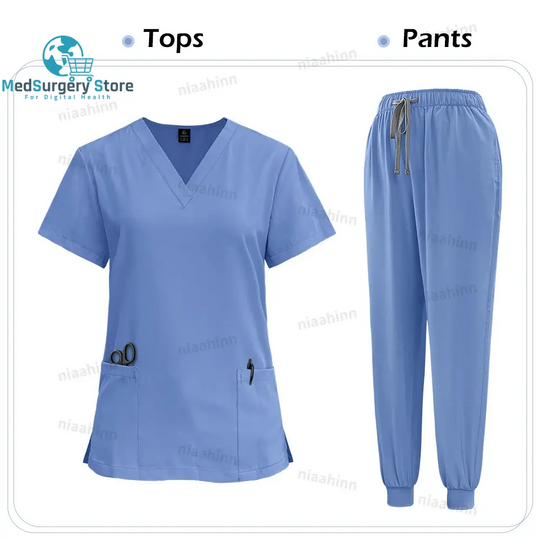Medizinische Scrub Krankenpflege chirurgischen Kittel hohe Qualität elastische Scrub Gesundheitswesen Apotheke solide Farbe Uniform Großhandel Arbeitskleidung Unisex