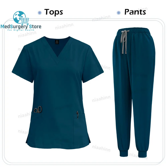 Medizinische Scrub Krankenpflege chirurgischen Kittel hohe Qualität elastische Scrub Gesundheitswesen Apotheke solide Farbe Uniform Großhandel Arbeitskleidung Unisex