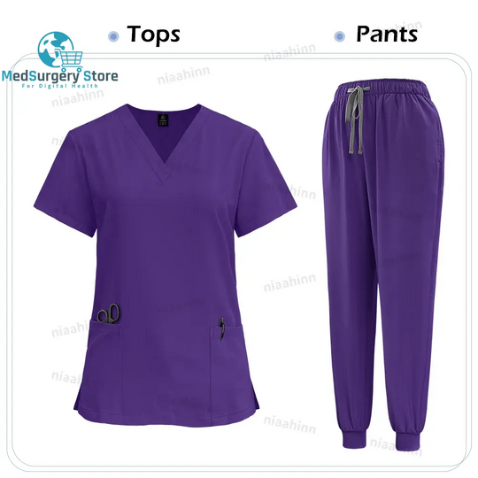Medizinische Scrub Krankenpflege chirurgischen Kittel hohe Qualität elastische Scrub Gesundheitswesen Apotheke solide Farbe Uniform Großhandel Arbeitskleidung Unisex