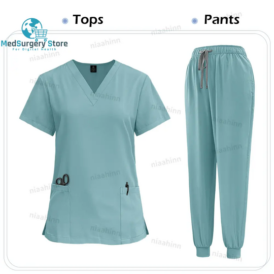 Medizinische Scrub Krankenpflege chirurgischen Kittel hohe Qualität elastische Scrub Gesundheitswesen Apotheke solide Farbe Uniform Großhandel Arbeitskleidung Unisex