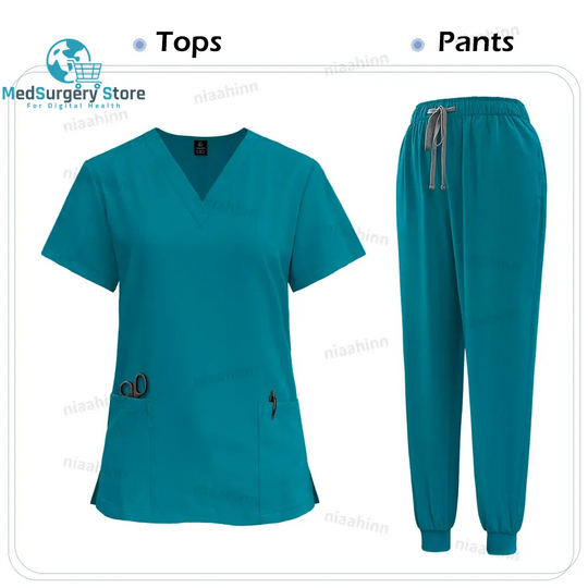 Medizinische Scrub Krankenpflege chirurgischen Kittel hohe Qualität elastische Scrub Gesundheitswesen Apotheke solide Farbe Uniform Großhandel Arbeitskleidung Unisex